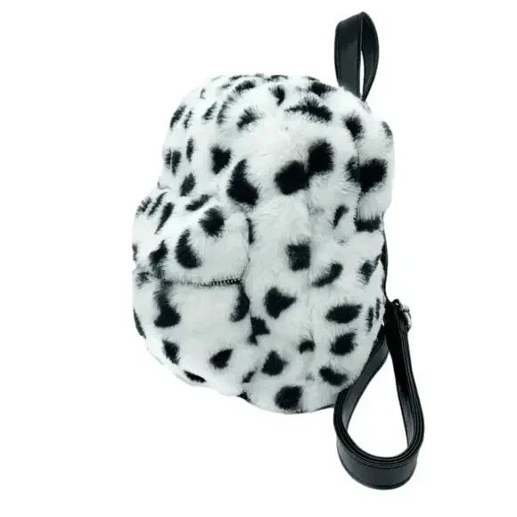 GILDA PARIS Dalmatian Cow Print Faux Fur Mini Backpack with  display picture 2